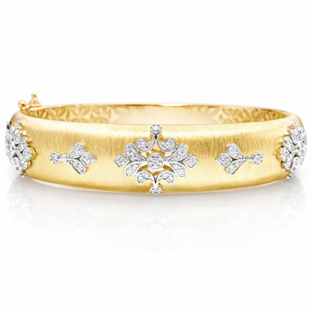 0.48CT Diamond Bangle 14k Yellow Gold