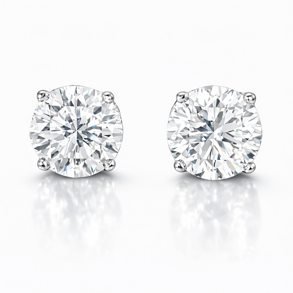 1.04CT Lab Diamond Martini Stud 14k White Gold Earring