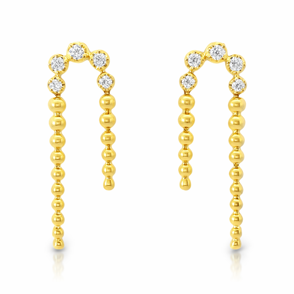 0.33CT Diamond 14k Yellow Gold Earring