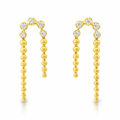 0.33CT Diamond 14k Yellow Gold Earring