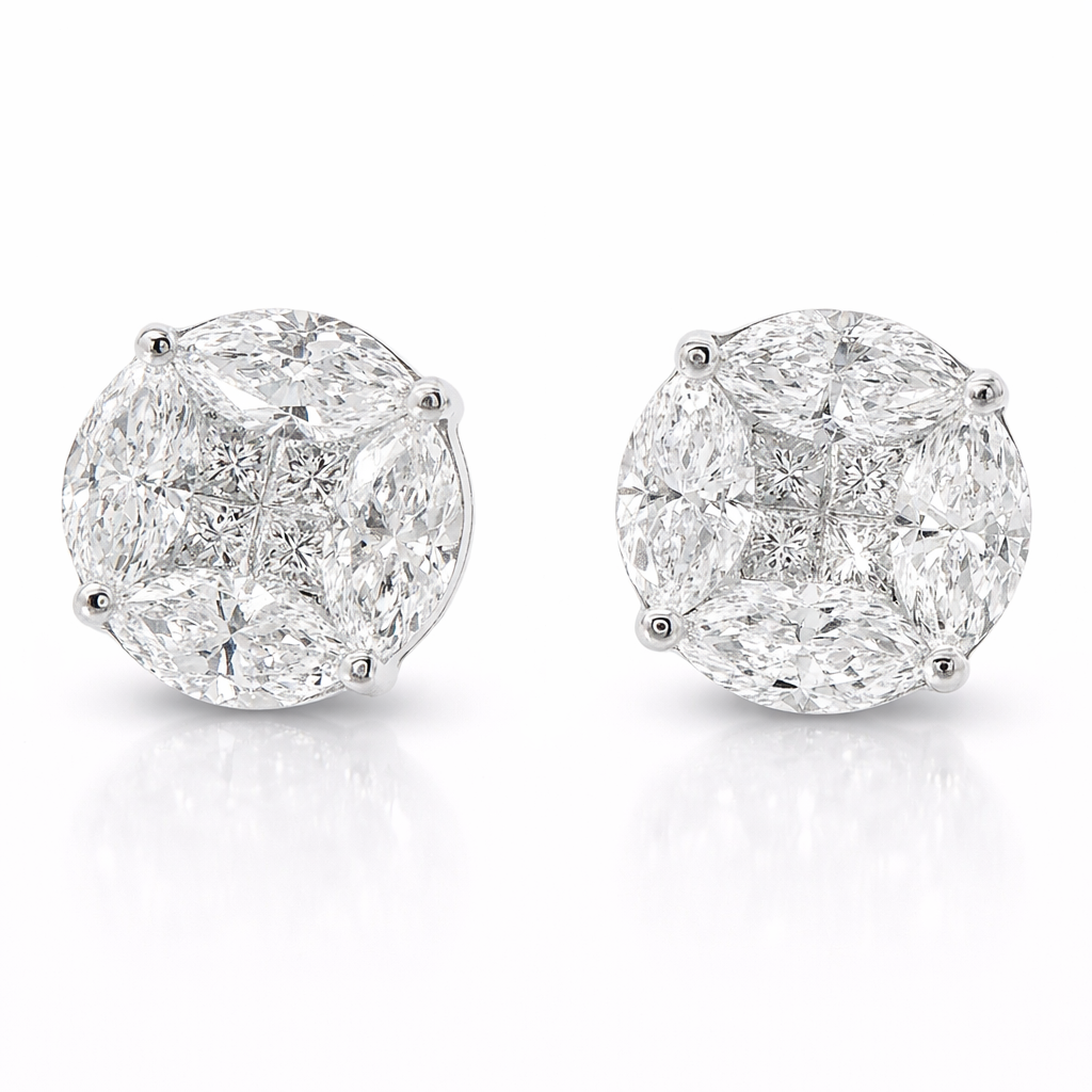 2.69CT Diamond 18k Gold Earring