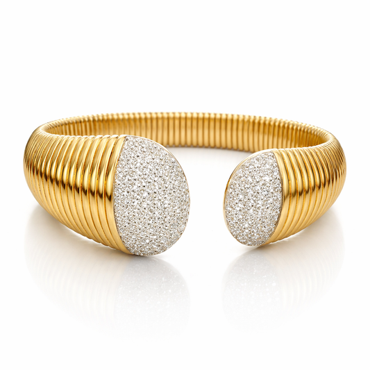 14K Gold Bangle 2.06CT Natural Diamonds