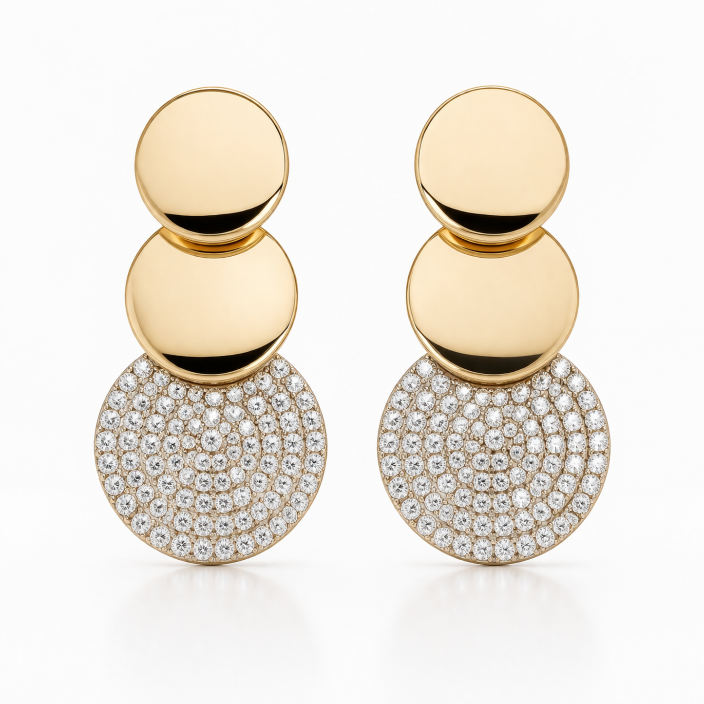 0.64CT Diamond Gold Earrings 14K Yellow Gold