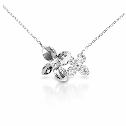 0.21ct diamond flower pendant in 14k white gold – Niara