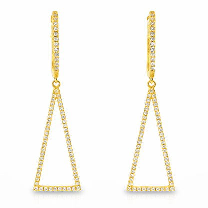 0.42CT  Diamond  14k Yellow Gold Earring