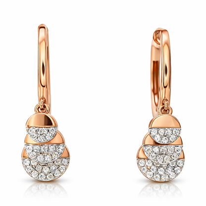 0.21CT Diamond 14k Rose Gold Earring