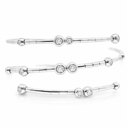 0.64CT Diamond Bangle 18k White Gold