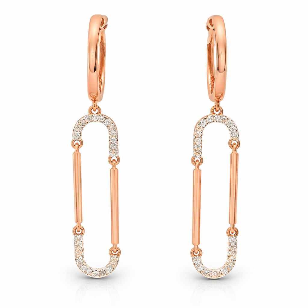 0.16CT Diamond 14k Rose Gold Earring