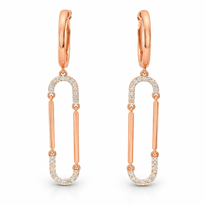 0.16CT Diamond 14k Rose Gold Earring
