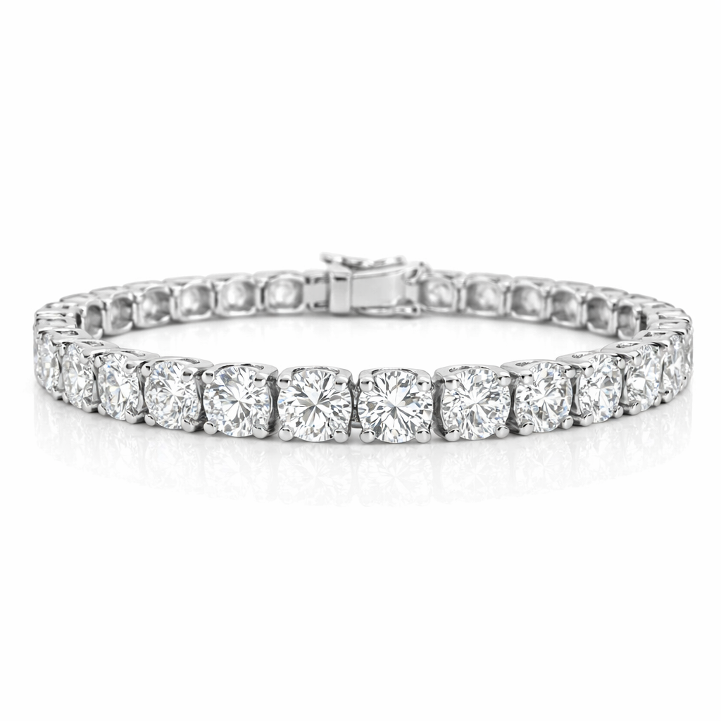27.15CT Lab Diamond Tennis Bracelet 14K White Gold