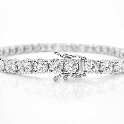 11.45CT Radiant Lab Diamond Bracelet 14k White Gold