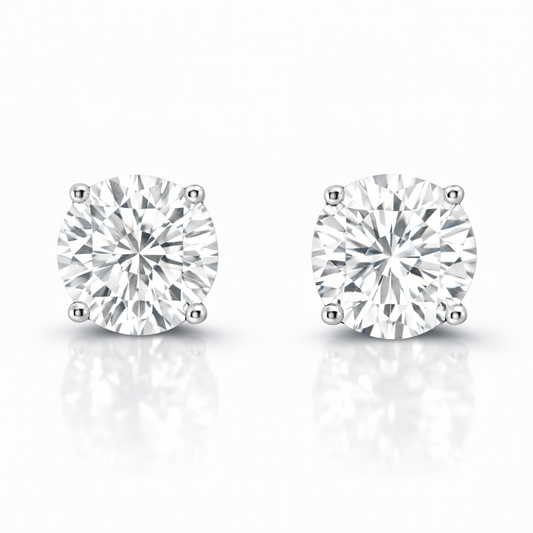 6.02CT Lab Diamond Martini Certified Stud 14k White Gold Earring
