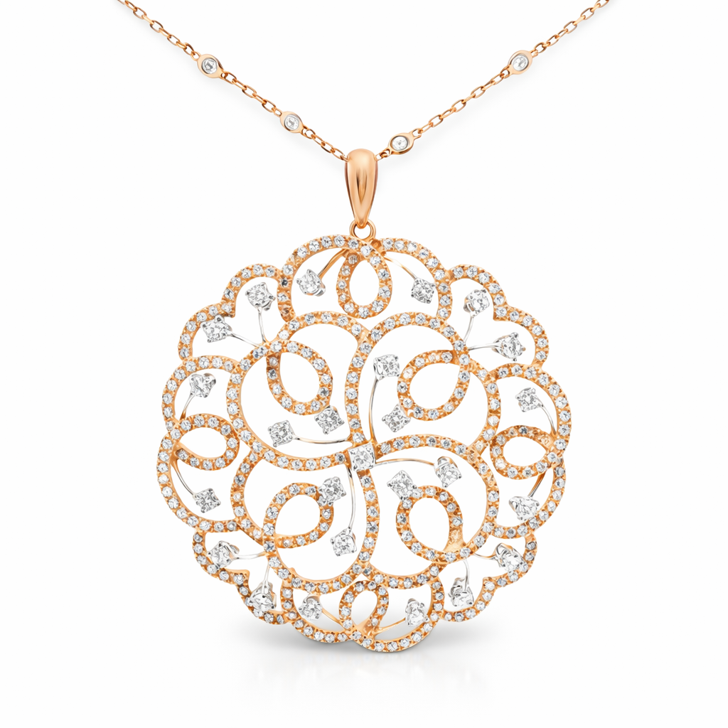 4.35ct diamond pendant in 14k rose gold – Niara