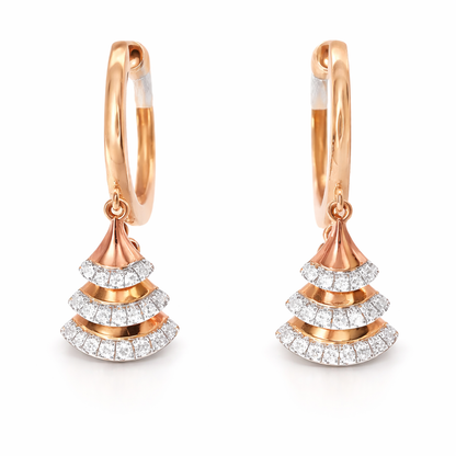 0.13CT Diamond 14k Rose Gold Earring