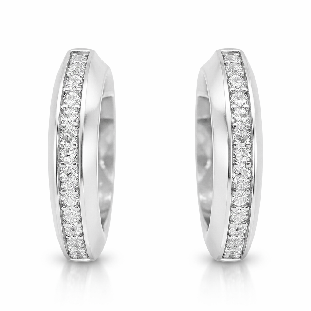 0.26CT Diamond  18k White Gold Earring